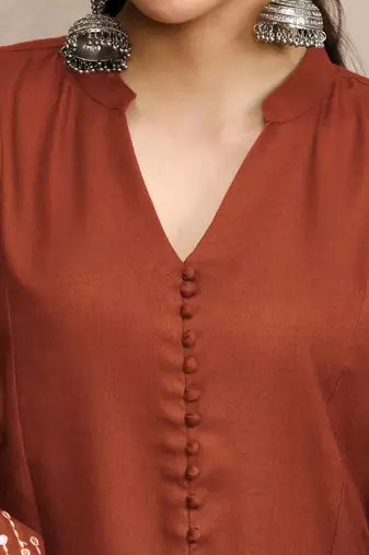Women Panelled Sequinned Kurta with Trousers