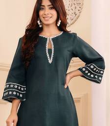 Embroidered Straight Sequinned Kurta with Palazzos