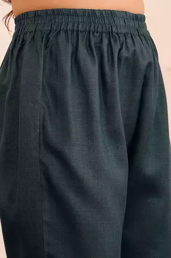 Embroidered Straight Sequinned Kurta with Palazzos