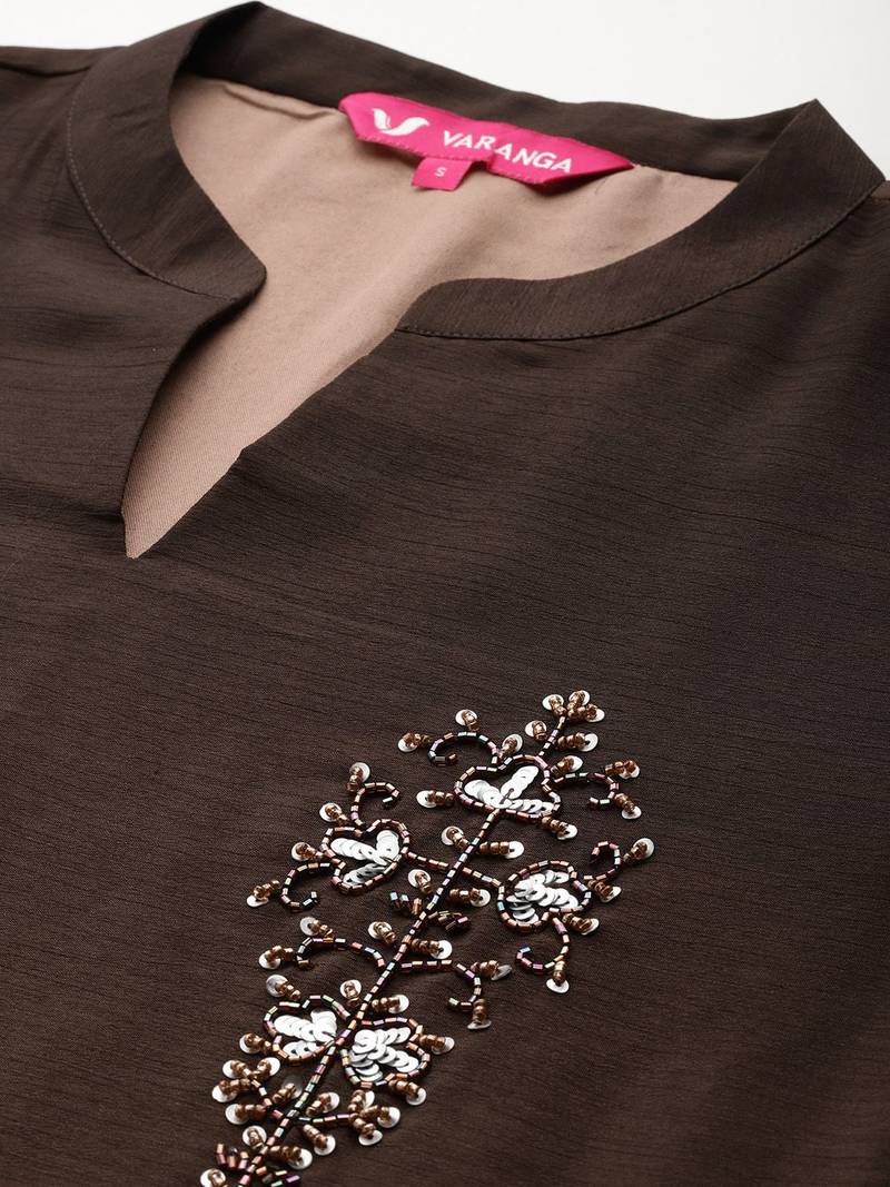 Ombre Sequine Embroidered Kurta with Trouser