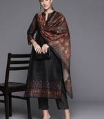 Women Printed Regular Chanderi Silk Kurta with Trousers & Dupatta