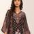 Floral Printed V-Neck A-Line Chanderi Straight Kurta with Trousers