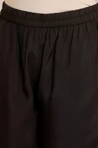 Floral Printed V-Neck A-Line Chanderi Straight Kurta with Trousers