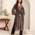 Floral Printed V-Neck A-Line Chanderi Straight Kurta with Trousers