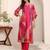 Abstract Printed Notch Neck Chanderi Straight Kurta With Trousers