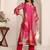 Abstract Printed Notch Neck Chanderi Straight Kurta With Trousers