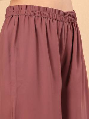 Ethnic Motifs Yoke Design Panelled Thread Work Anarkali Kurta with Trousers 3