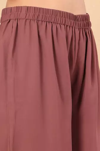 Ethnic Motifs Yoke Design Panelled Thread Work Anarkali Kurta with Trousers