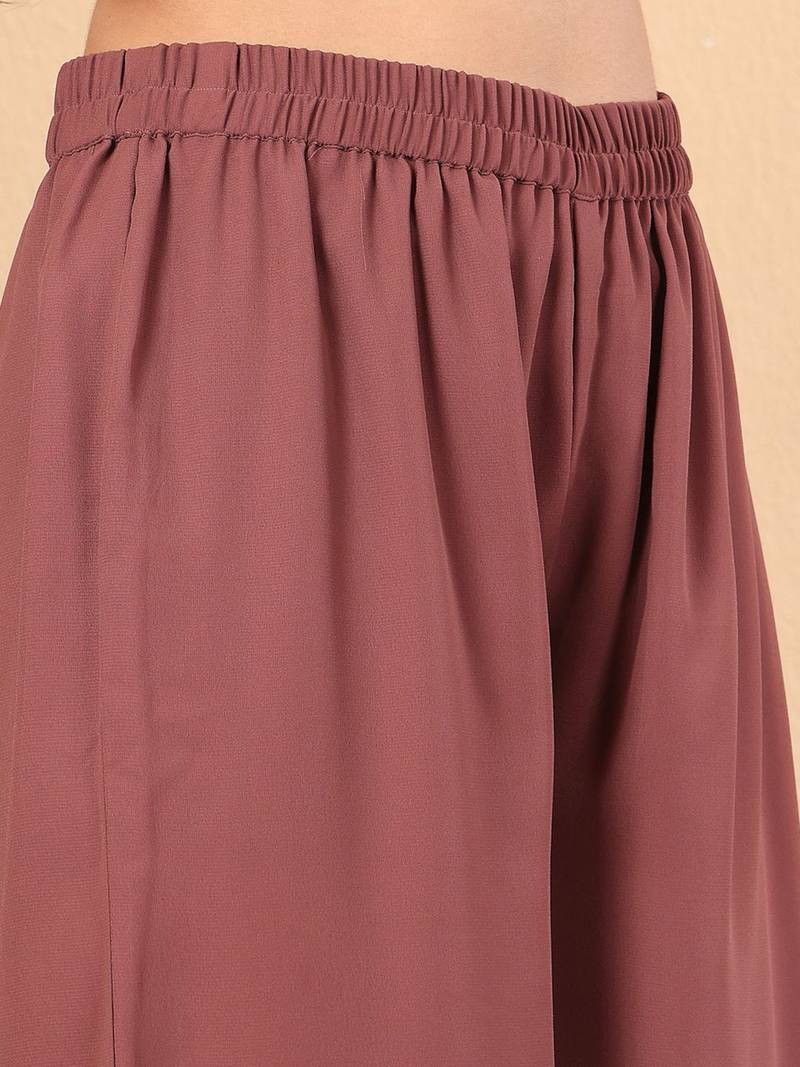 Ethnic Motifs Yoke Design Panelled Thread Work Anarkali Kurta with Trousers