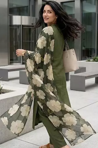 Women Regular Kurta with Trousers & With Dupatta