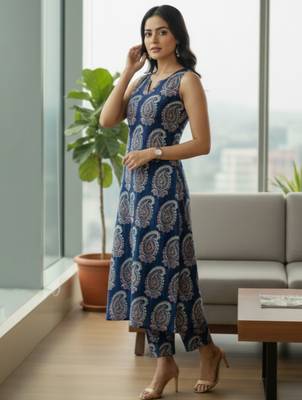 Women Paisley Printed Regular Kurta with Trousers 2