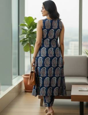 Women Paisley Printed Regular Kurta with Trousers 3