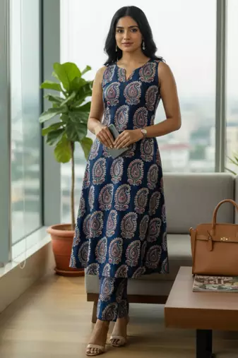 Women Paisley Printed Regular Kurta with Trousers