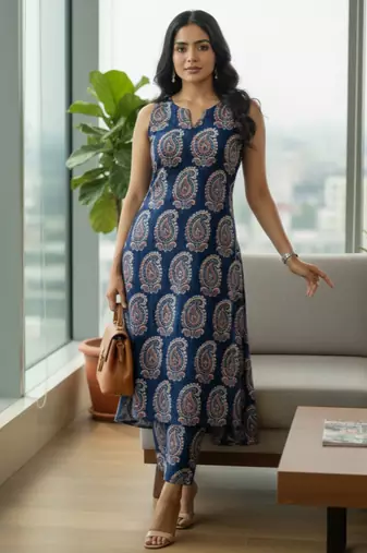 Women Paisley Printed Regular Kurta with Trousers