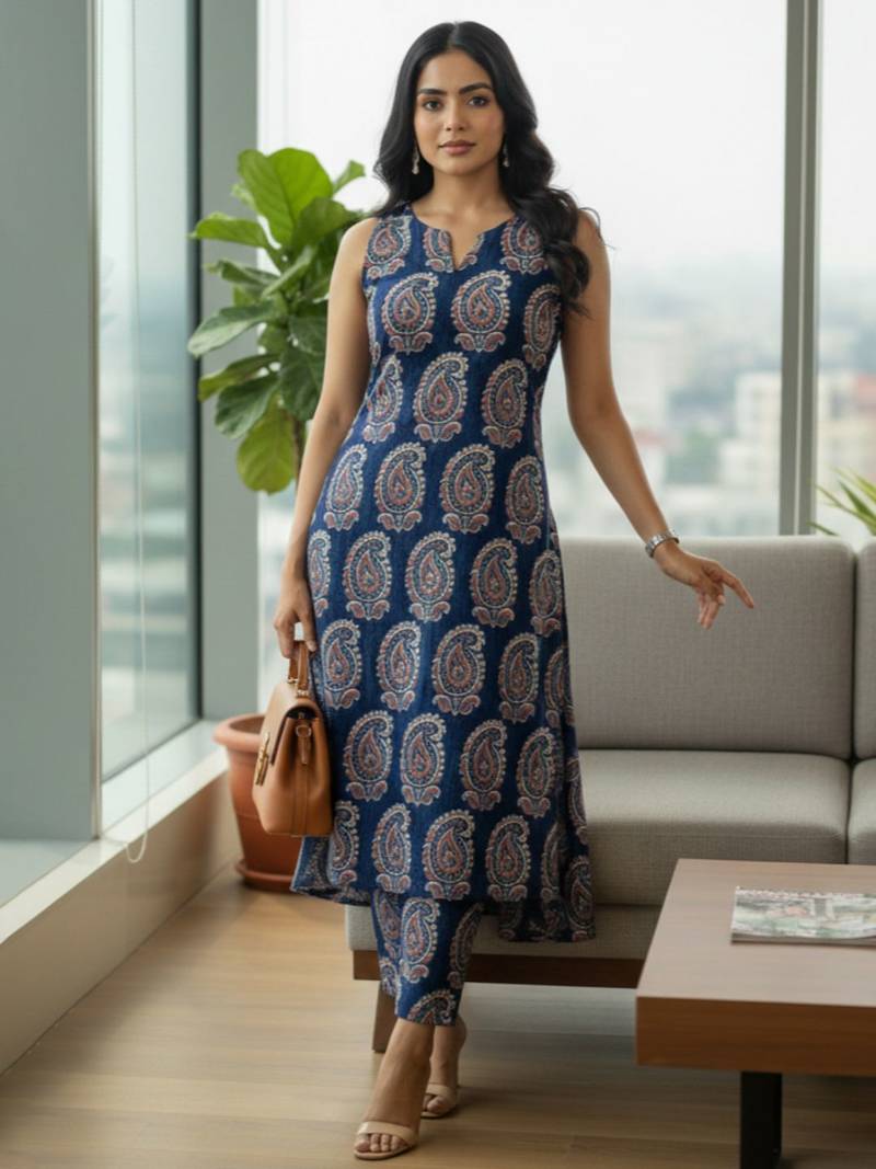 Women Paisley Printed Regular Kurta with Trousers