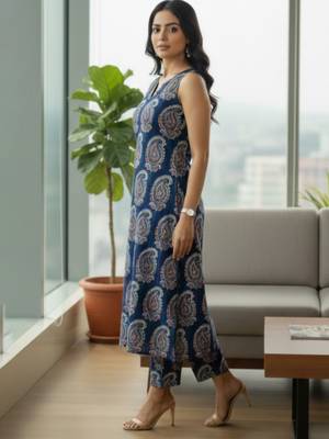Women Paisley Printed Regular Kurta with Trousers 6