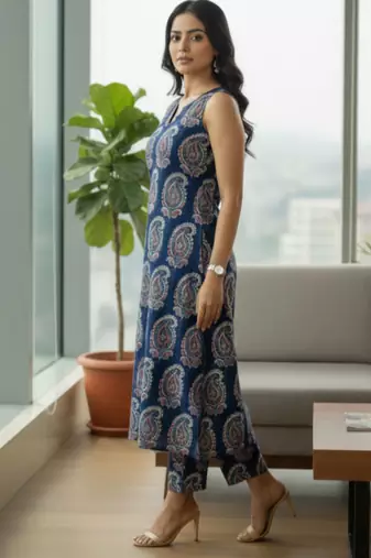 Women Paisley Printed Regular Kurta with Trousers