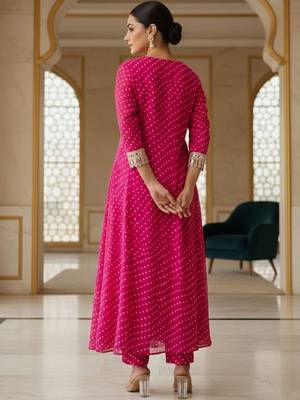 Women Ethnic Motifs Printed Regular Gotta Patti Kurta with Trousers 4