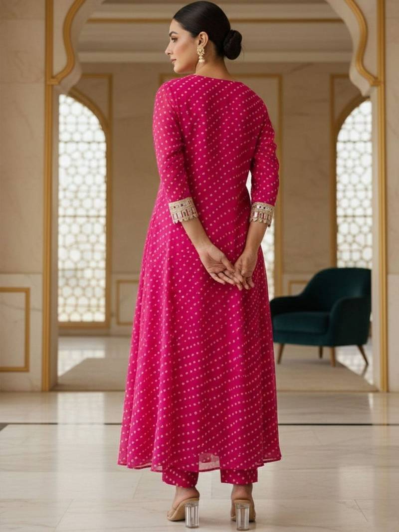 Women Ethnic Motifs Printed Regular Gotta Patti Kurta with Trousers