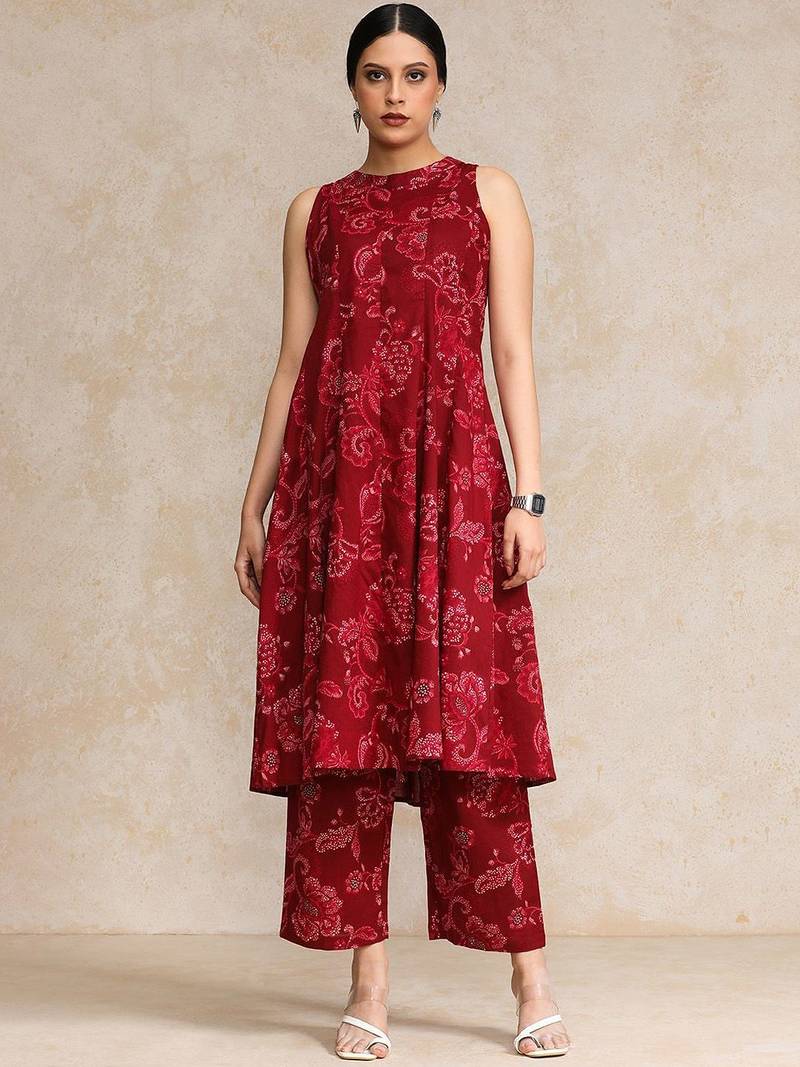 Women Ethnic Motifs Printed Regular Pure Cotton Kurta with Trousers