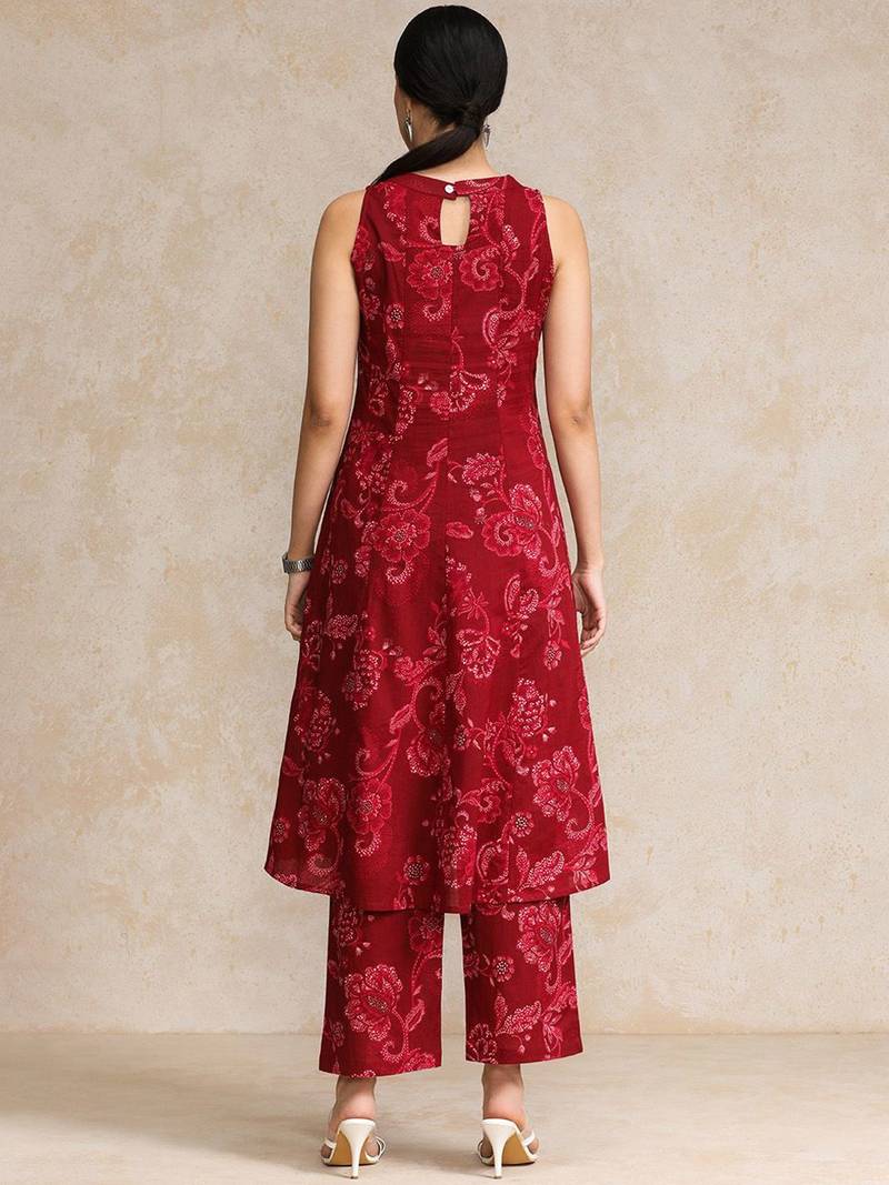 Women Ethnic Motifs Printed Regular Pure Cotton Kurta with Trousers