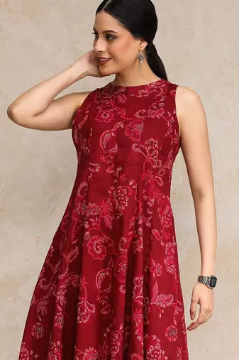 Women Ethnic Motifs Printed Regular Pure Cotton Kurta with Trousers