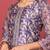 Purple Floral Printed Beads and Stones Chanderi Kurta with Trousers & Dupatta