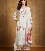 Women Floral Embroidered Regular Thread Work Pure Cotton Kurta with Palazzos & With Dupatta