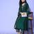 Green Zari Embroidered Flared Sleeves Kurta with Trouser & Dupatta