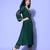 Green Zari Embroidered Flared Sleeves Kurta with Trouser & Dupatta
