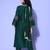 Green Zari Embroidered Flared Sleeves Kurta with Trouser & Dupatta