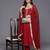 Maroon Gota Detailed Sleeveless Kurta with Trouser and Dupatta