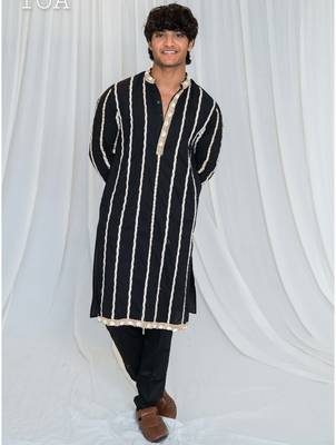 Shades of threads - kurta - black 1