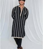 Shades of threads - kurta - black