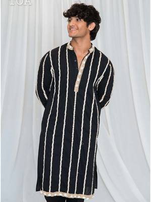 Shades of threads - kurta - black 2