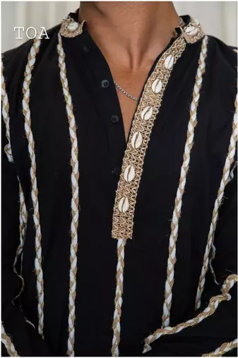 Shades of threads - kurta - black