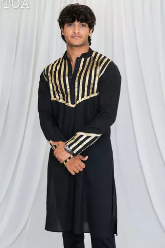 Shades of lampi - kurta - black