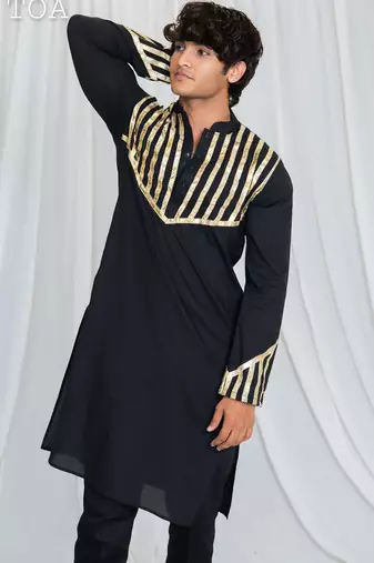 Shades of lampi - kurta - black