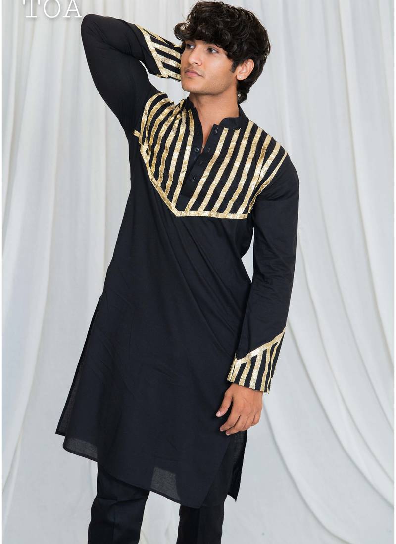 Shades of lampi - kurta - black