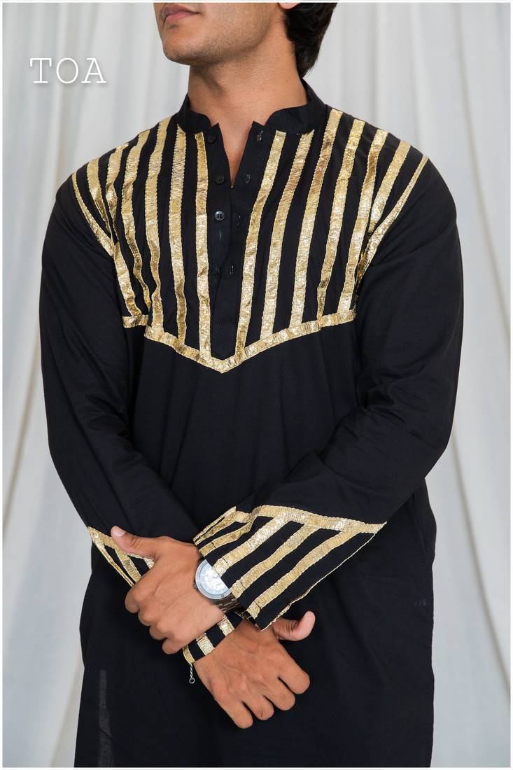 Shades of lampi - kurta - black