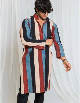 Shades of ajrakh - stripe 1
