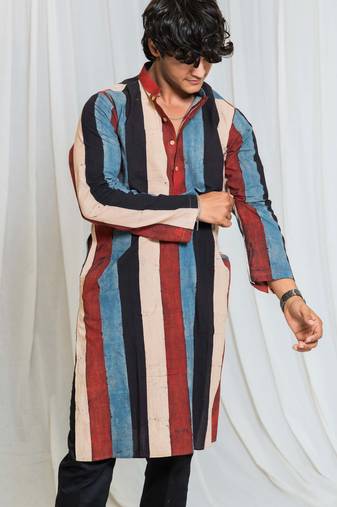 Shades of ajrakh - stripe
