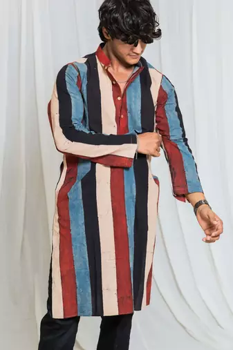 Shades of ajrakh - stripe
