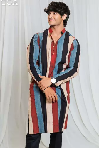 Shades of ajrakh - stripe