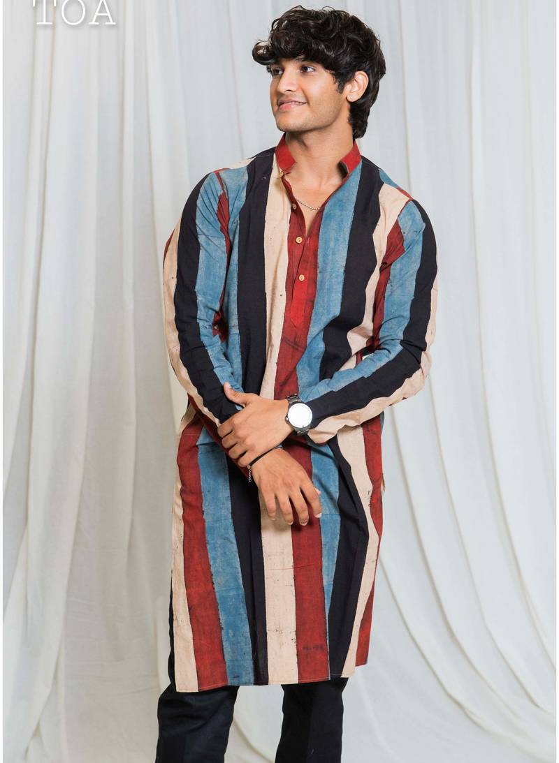 Shades of ajrakh - stripe