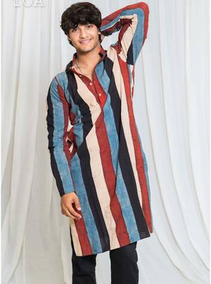 Shades of ajrakh - stripe 3