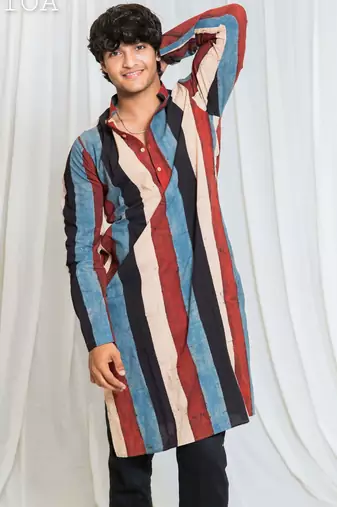 Shades of ajrakh - stripe
