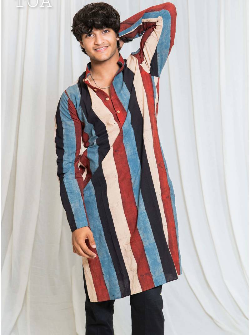 Shades of ajrakh - stripe