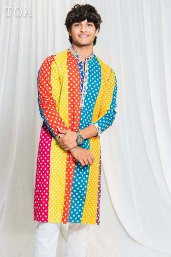 Multi bandhani kurta