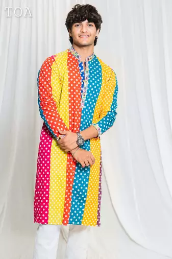 Multi bandhani kurta